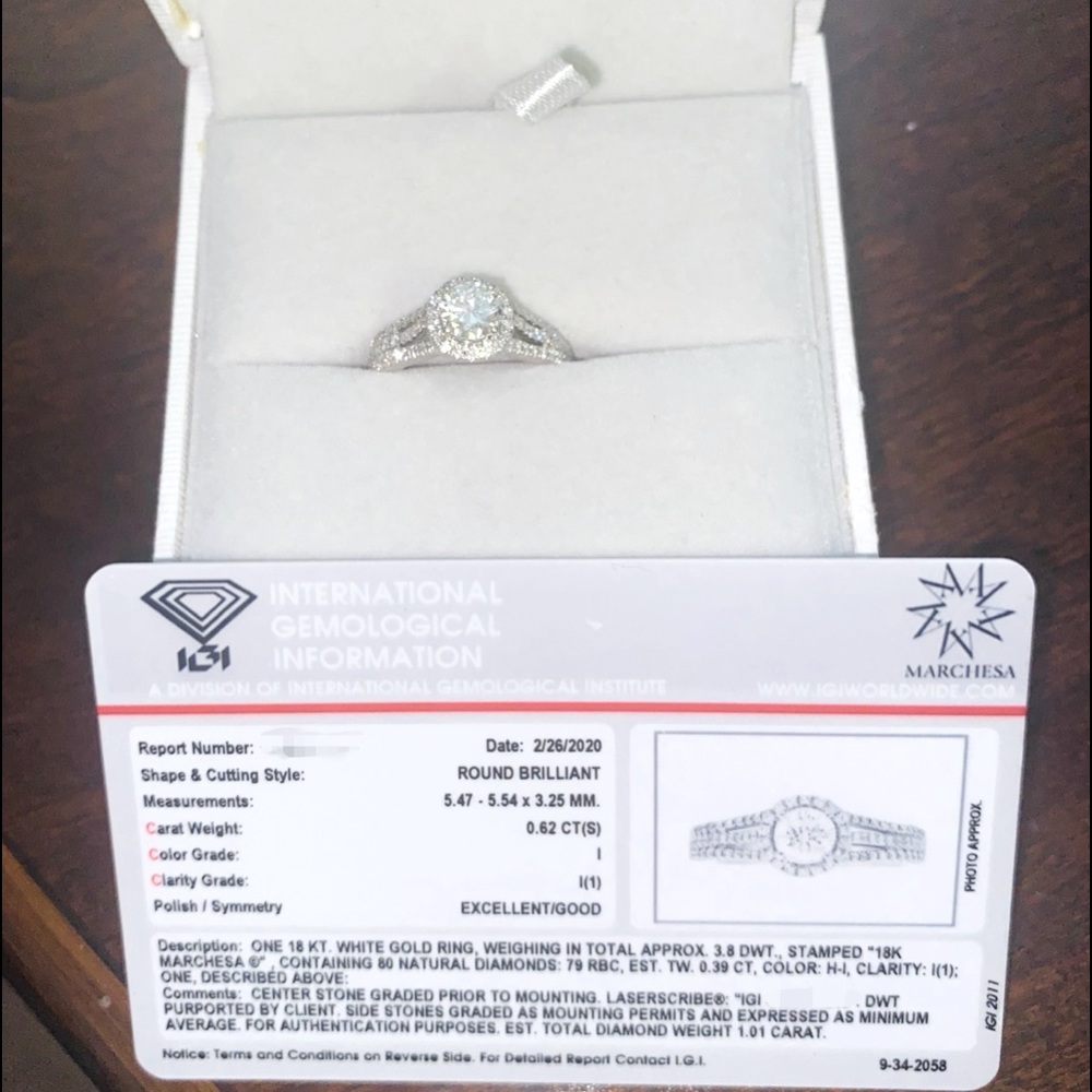 MARCHESA DIAMOND RING 1 CT. T.W.IN 18K WHITE GOLD. 💍